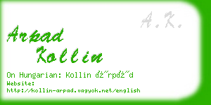 arpad kollin business card